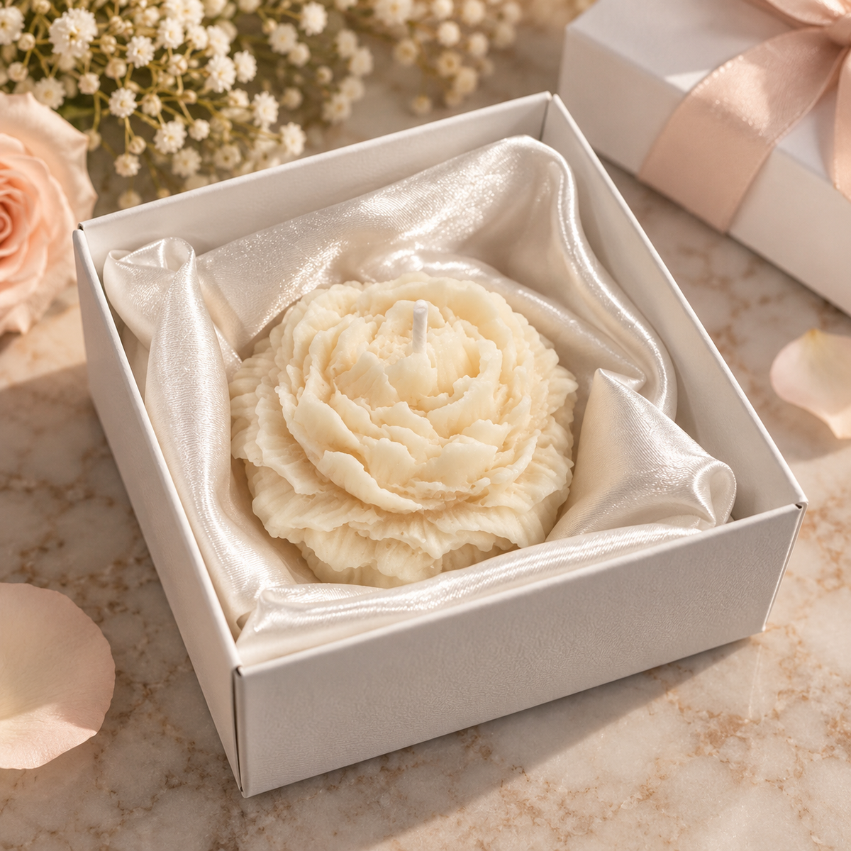 Personalized Wax Rose Candle Gift Box | Wedding & Special Occasion Keepsake